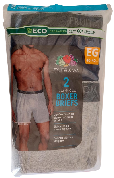 BOXER FRUIT OF THE LOOM BB7601M KAL BOXER AJUSTADO LARGO BRIEFS 2 PK