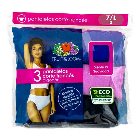 PANTALETA FRUIT OF THE LOOM 3DHICM PANTALETA CORTE FRANCES 3PACK