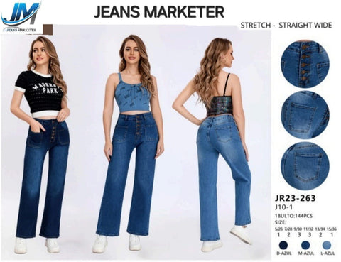 PANTALON JEANS MARKETER JR23-263 PANTALON WIDE STRETCH DAMA