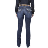 PANTALON WRANGLER 112373927 JEANS HIGH RISE CORTE BOTA BORDADO DAMA