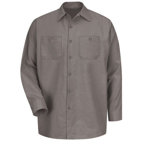 CAMISA RED KAP SP14GY MENS LS GREY POPLIN WORK SHIRT