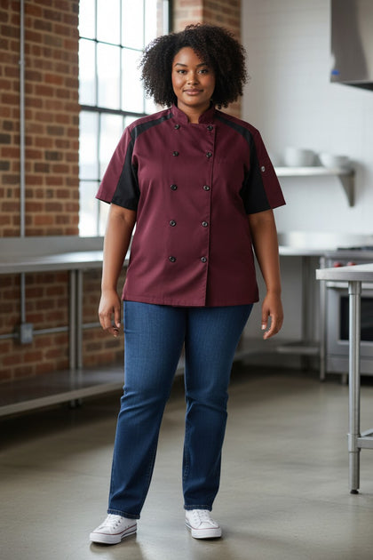 FILIPINA RED KAP 051WML WOMENS AIRFLOW RAGLAN CHEF COAT WITH OILBLOK TECHNOLOGY