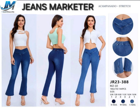 PANTALON JEANS MARKETER JR23-388 PANTALON ACAMPANADO STRETCH DAMA