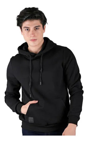 SUDADERA GIOVANNI GALI DAVE NEGRO BMM25991 SUDADERA CERRADA CANGURERA GORRO