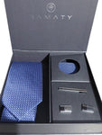KIT RAMATY KSI0002AZU KIT CORBATA PAÑUELO MANCUERNILLAS Y PISACORBATA