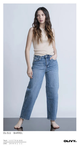 PANTALON OLIVY OL-511 PANTALON BARREL DAMA