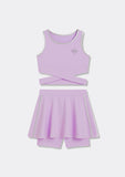 CONJUNTO DEPORTIVO 13526 CONJUNTO BLUSA SM FALDA SHORT NIÑA