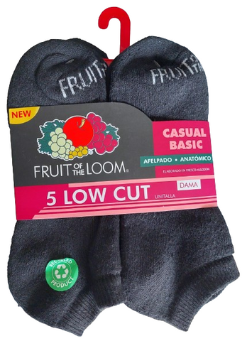 TINES FRUIT OF THE LOOM C7253 TIN LOW CUT DAMA NEGRO UNI PAQ 5