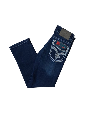 PANTALON SOMON 12750 PANTALON COWBOY CUT NIÑO CARTERA BORDADA