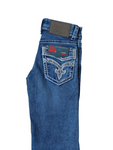 PANTALON SOMON 12750 PANTALON COWBOY CUT NIÑO CARTERA BORDADA