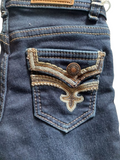 PANTALON YOLOSMI 13202 PANTALON VAQUERO CAMPANA BORDADO NIÑA