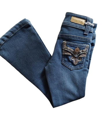PANTALON YOLOSMI 13206 PANTALON VAQUERO CAMPANA BORDADO NIÑA