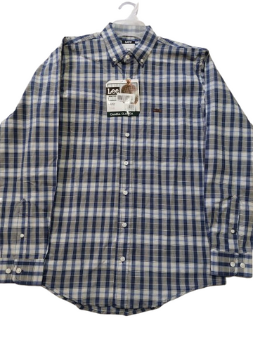 CAMISA LEE 112374509 CAMISA ML CLASICA BOTTON DOWN CUADROS TAFETAN