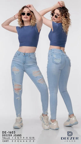 PANTALON DEEZER DE-1603 PANTALON SKINNY ROTO DAMA