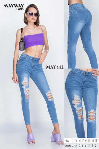 PANTALON MAYWAY MAY-142 PANTALON SKINNY DAMA ROTO