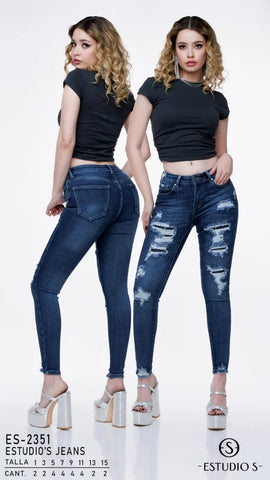 PANTALON ESTUDIOS ES-2351 PANTALON SKINNY ROTO DAMA