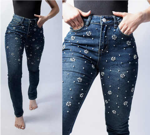 PANTALON DOUX DXD0411 PANTALON FLORES SKINNY