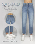 PANTALON SAGA JEANS 4318 PANTALON RECTO TIRO ALTO DAMA