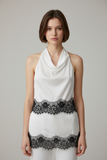 BLUSA LONDON FASHION 108-26 DAMA SIN MANGAS ENCAJE