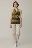 BLUSA LONDON FASHION 108-26 DAMA SIN MANGAS ENCAJE