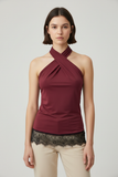 BLUSA LONDON FASHION 119-26 BLUSA STRAPPLE 1 HOMBREO ENCAJE DAMA