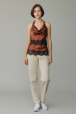 BLUSA LONDON FASHION 108-26 DAMA SIN MANGAS ENCAJE