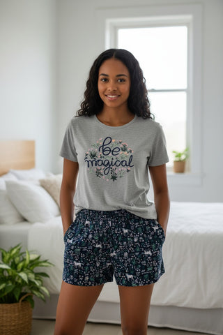 PIJAMA TOPS&BOTTOMS 26421 T&B DAM OI24 MIDNIGHT MC/SHORT