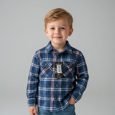 CAMISA KRACTO WARNER CAMISA NIÑO FRANELA CUADROS ML