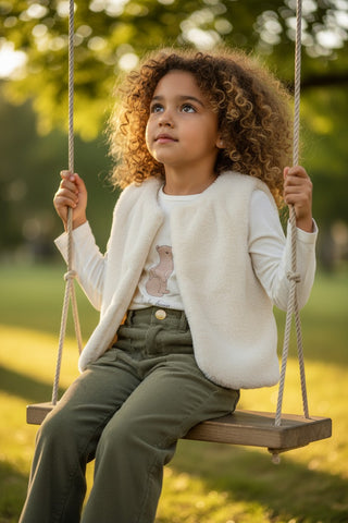 CONJUNTO TELITAS KIDS 210 3 PZAS PANTALON CAMPANA PLAYERA ML CHALECO INFANTIL
