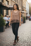 BLUSA LONDON FASHION 86-25 BLUSA CON FELCOS SIN MANGAS