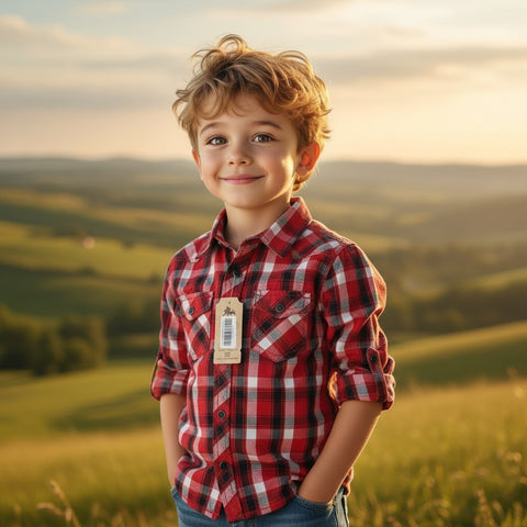 CAMISA KRACTO VAQ208 CAMISA NIÑO CUADRO VAQUERA ML