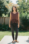 BLUSA LONDON FASHION 86-25 BLUSA CON FELCOS SIN MANGAS