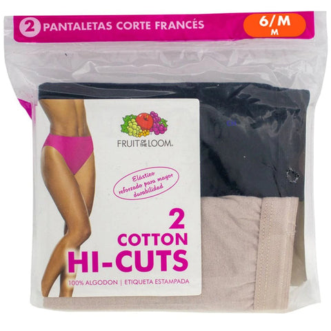 PANTALETA FRUIT OF THE LOOM 2DHIS2M PANTALETA CORTE FRANCES BRIEF COLORES 2 PK