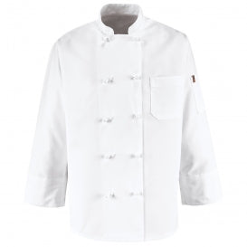 CHEF COAT RED KAP 0421WH SP411WHT/MENS WHITE L/S CHEF COAT