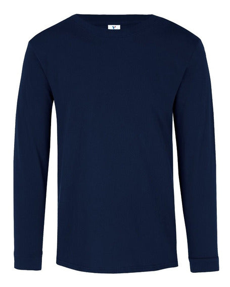 C0304 COLORES CH-EG PLAYERA PESO COMPLETO CUELLO REDONDO MANGA LARGA PARA CABALLERO 195 GR/M2 CHIFLON 100% ALGODON